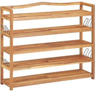 Shoe Rack with 5 Shelves 95 x 26 x 80cm Solid Acacia Wood - Shoe Rack