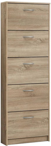 FMD Botník s 5 výklopnými přihrádkami dubový - Botník - Main image