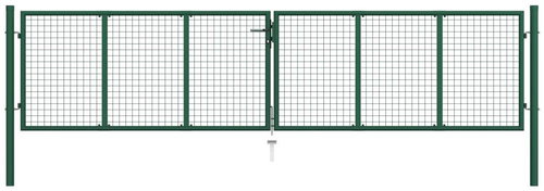 Pletivová zahradní brána ocel 400×100 cm zelená 145748 - Brána - Main image