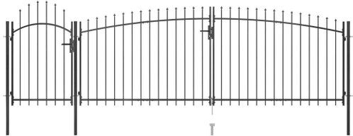 Zahradní plotová brána s hroty 5×2 m černá - Brána - Main image