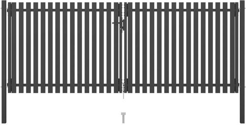 Zahradní brána ocel 4×1,7 m antracitová - Brána - Main image