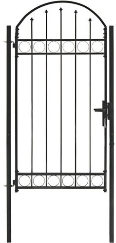 Zahradní branka s obloukem ocelová 100×250 cm černá - Fence Gate - Main image