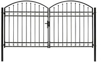 Dvoukřídlá zahradní brána s obloukem ocel 300×175 cm černá - Brána