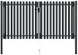 Dvoukřídlá plotová branka ocelová 306×220 cm antracitová - Brána