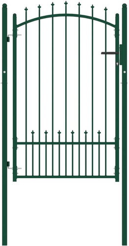 Fence gate with spikes steel 100×150 cm green - Fence Gate - Main image