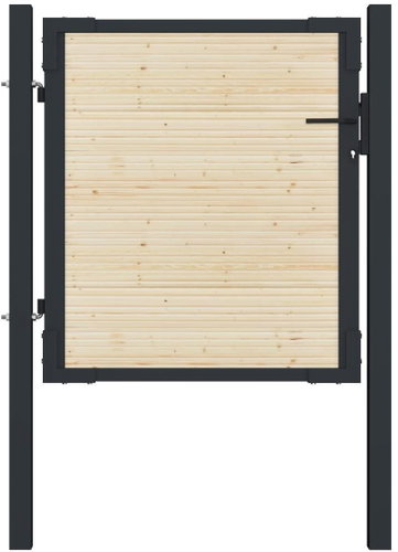 Plotová branka ocel a smrkové dřevo 107×150 cm - Branka k plotu - Main image