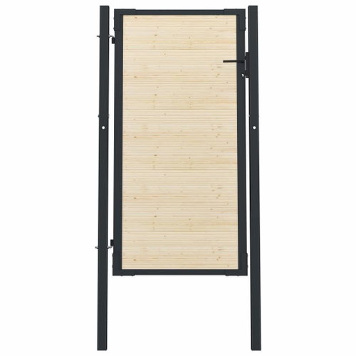 Plotová branka ocel a smrkové dřevo 107×225 cm - Branka k plotu - Main image