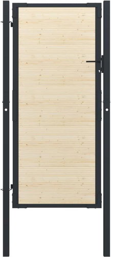 Plotová branka ocel a smrkové dřevo 107×250 cm - Branka k plotu - Main image
