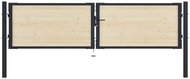 Plotová branka ocel a smrkové dřevo 310×125 cm - Brána