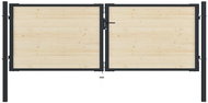 Plotová branka ocel a smrkové dřevo 310×150 cm - Brána