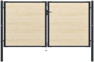 Plotová branka ocel a smrkové dřevo 310×200 cm - Brána