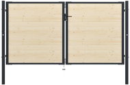 Plotová branka ocel a smrkové dřevo 310×225 cm - Brána