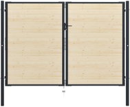 Plotová branka ocel a smrkové dřevo 310×250 cm - Brána