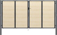 Plotová branka ocel a smrkové dřevo 408×250 cm - Brána