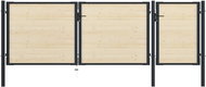 Plotová branka ocel a smrkové dřevo 413×175 cm - Brána