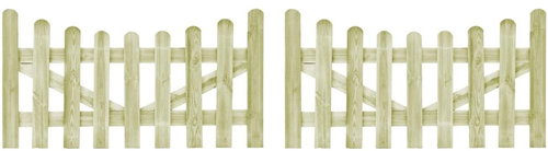 Garden 2-leaf gate impregnated pine 150×80 cm - Gate - Main image