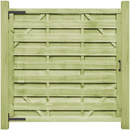 Garden 2-leaf gate impregnated pine 150x150 cm green - Fence Gate - Main image