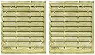 Garden 2-leaf gate impregnated pine 150x175 cm green - Fence Gate