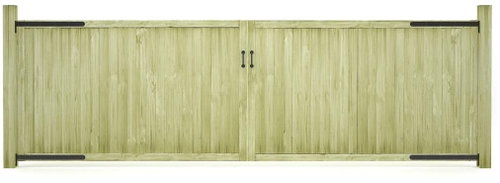 Garden gate 2-leaf impregnated pine 400×125 cm - Gate - Main image