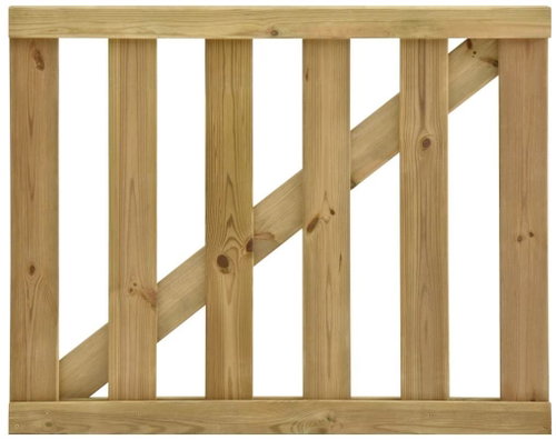 Garden slat gate impregnated pine 100×80 cm - Fence Gate - Main image