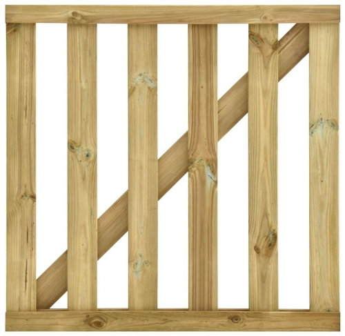 Garden slat gate impregnated pine 100×100 cm - Fence Gate - Main image