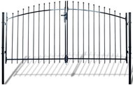 Dvoukřídlá plotová brána s hroty nahoře 300×175 cm - Brána