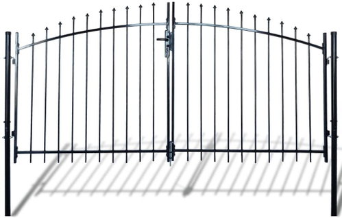 Dvoukřídlá plotová brána s hroty nahoře 300×175 cm - Brána - Main image