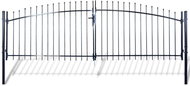 Dvoukřídlá brána s hroty 400×175 cm - Brána
