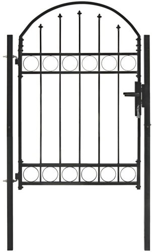 Zahradní branka s obloukem ocelová 100×125 cm černá - Fence Gate - Main image