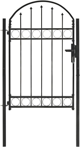 Zahradní branka s obloukem ocelová 100×150 cm černá - Fence Gate - Main image