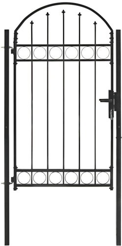 Zahradní branka s obloukem ocelová 100×175 cm černá - Fence Gate - Main image