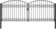 Dvoukřídlá zahradní brána s obloukem ocelová 400×175 cm černá - Brána