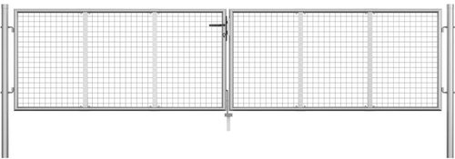 Zahradní branka pozinkovaná ocel 415×125 cm stříbrná - Brána - Main image