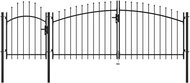Zahradní brána ocel 1,5×4 m černá - Brána