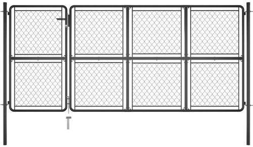 Zahradní brána ocel 150×350 cm antracitová - Brána - Main image