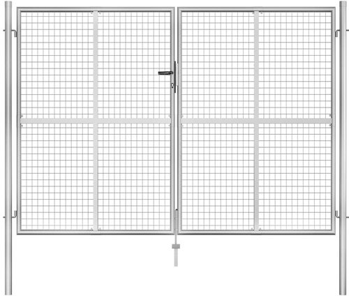 Zahradní branka pozinkovaná ocel 306×225 cm stříbrná - Gate - Main image