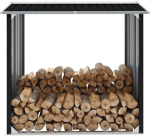 Wood shed galvanized steel 172 x 91 x 154 cm anthracite - Woodshed - Main image