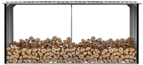 Garden shed for wood galvanized steel 330x92x153 cm anthracite - Woodshed - Main image
