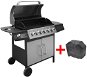 Gas garden grill 6 + 1 burners black and silver - Grill