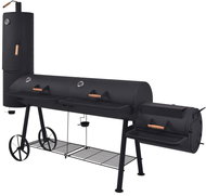 Charcoal Grill/Smokehouse with Solid Black XXXL Shelf - Grill