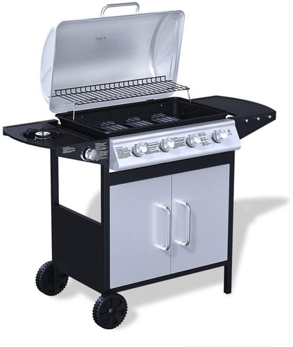 Gas Garden Grill 4 + 1 Stainless-steel Burners Black and Silver - Grill - Main image