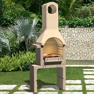 Garden Concrete Charcoal Grill with Chimney - Grill