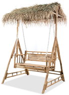 2-seater Garden Swing with Palm Leaves Bamboo 202cm - Garden Swing