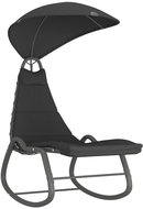 Garden Rocking Chair Black 160 x 80 x 195cm Textile - Garden Swing