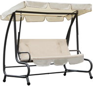 Garden Rocking Bench with Sand White Roof - Garden Swing