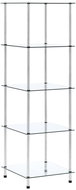 Shumee 5patrová police průhledná 40×40×130 cm tvrzené sklo, 249506 - Knihovna