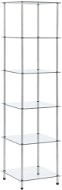 Shumee 5-poschodová polica priehľadná 40 × 40 × 160 cm tvrdené sklo, 249507 - Regál