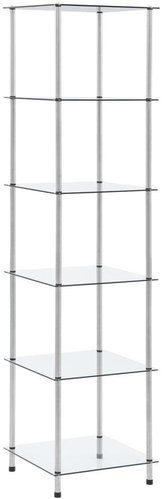 Shumee 5patrová police průhledná 40×40×160 cm tvrzené sklo, 249507 - Shelving Unit - Main image