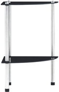 Shumee 2patrová police černá 30×30×47 cm tvrzené sklo, 249518 - Knihovna