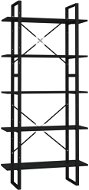 Shumee s 5 policami čierna 80 × 30 × 175 cm drevotrieska, 3081989 - Regál
